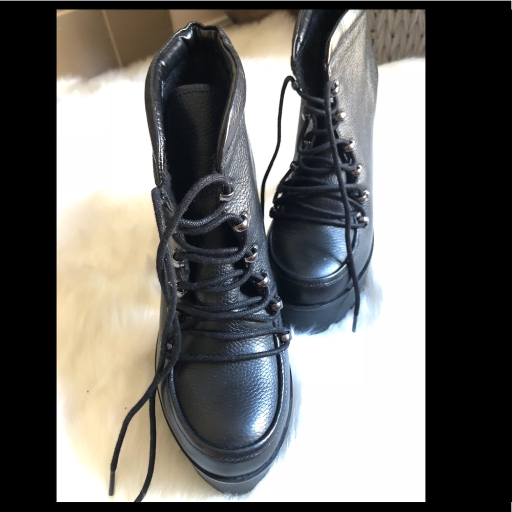 Black Steve Madden Ankle Platform Boot